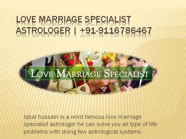 Love Marriage Specialist Astrologer