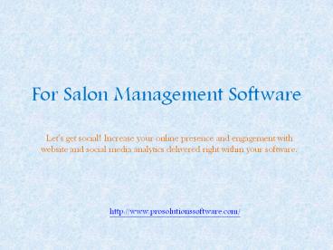 For Salon Management Software