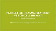 Platelet Rich Plasma Treatment VS Stem Cell Therapy