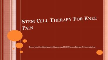 Stem Cell Therapy For Knee Pain