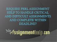 Need Perl Assignment Help