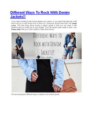 Different Ways to Rock with Denim Jackets!! (1)