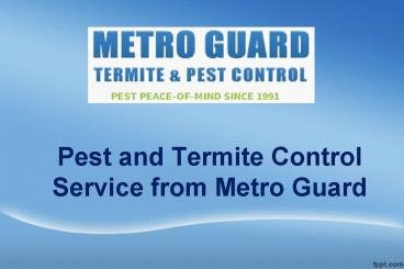 Pest and Termite Control Service from Metro Guard