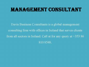 Management Consultant