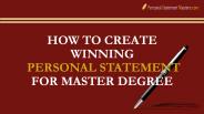 Creating Winning Personal Statement
