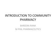 INTRODUCTION TO COMMUNITY PHARMACY