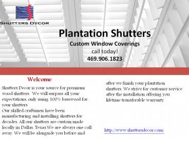 Best Plantation Shutters In Dallas