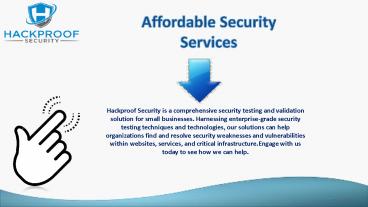 Affordable Security Services-Hackproof