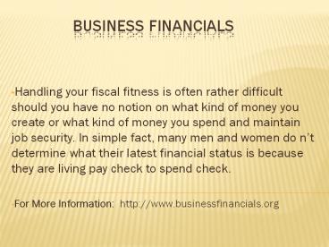 Business Financials