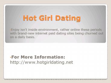 Hot Girl Dating