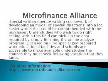 Microfinance Alliance