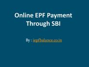 EPF payment through SBI online