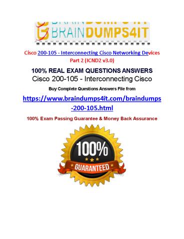 Cisco 200-105 Practice Exam Dumps