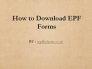 Download Online EPF Forms