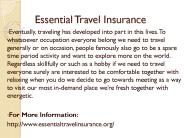 Essential Travel Insurance