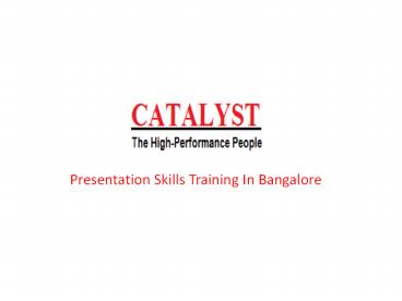 Presentation Skills Training In Bangalore