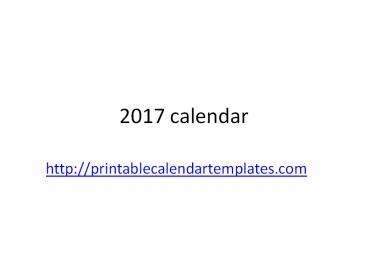 2017 calendar