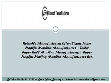 Paper Napkin Making Machine Suppliers