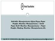 Paper Napkin Making Machine Suppliers