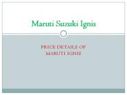 Price details of maruti ignis