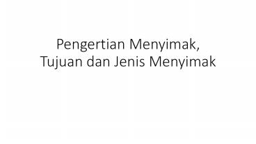 Pengertian menyimak dan tujuannya