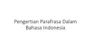 Pengertian parafrasa dalam bahasa indonesia