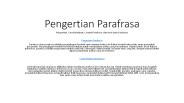 Pengertian parafrasa