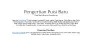 Pengertian puisi baru dan contohnya
