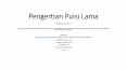pengertian puisi lama PowerPoint PPT Presentation