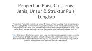 Pengertian puisi, ciri dan jenisnya