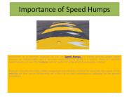 Importance of Speed Humps