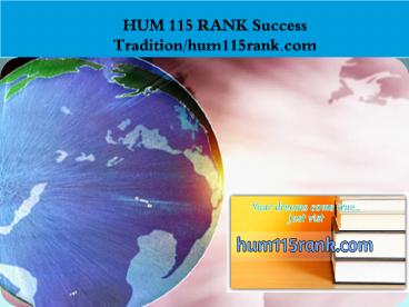 HUM 115 RANK Success Tradition/hum115rank.com
