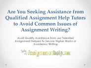 Assignment Help Tutors