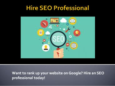 Hire SEO Professional at Bidvine