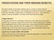 FRENCH DOORS AND THEIR AMAZING BENEFITS