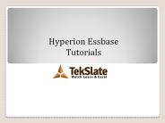 Hyperion Essbase Tutorials