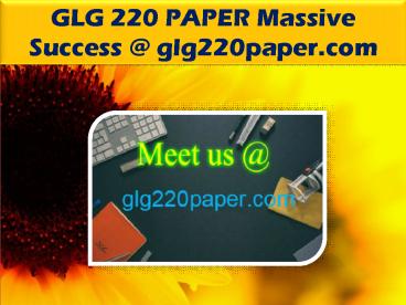 GLG 220 PAPER Massive Success @ glg220paper.com