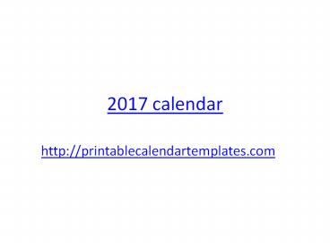 calendar 2017