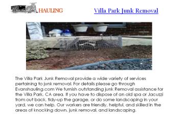 village park junk removal