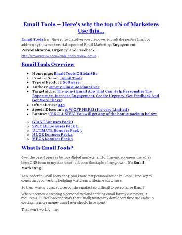 Email Tools review and (FREE) $12,700 bonus-- Email Tools Discount