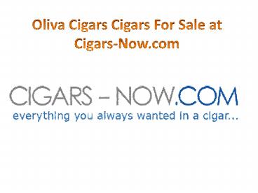 Buy Oliva Cigar online
