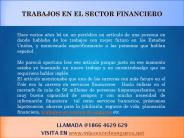 Trabajos en el sector financiero