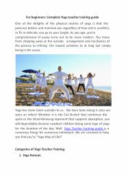 For beginners: Complete Yoga teacher training guide