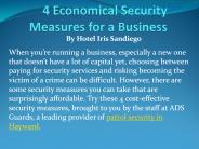 4 Economical Security Measures for a Business