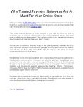 Why Trusted Payment Gateways Are A Must For Your Online Store PowerPoint PPT Presentation