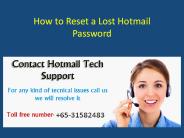 how to reset a lost hotmail password