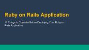 Ruby on Rails Application