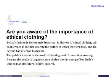 ethical clothing manufacturer