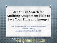 Auditing Assignment Help Online From MyAssignmenthelp.com Experts