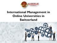 International Management in Online Universities in Switzerland